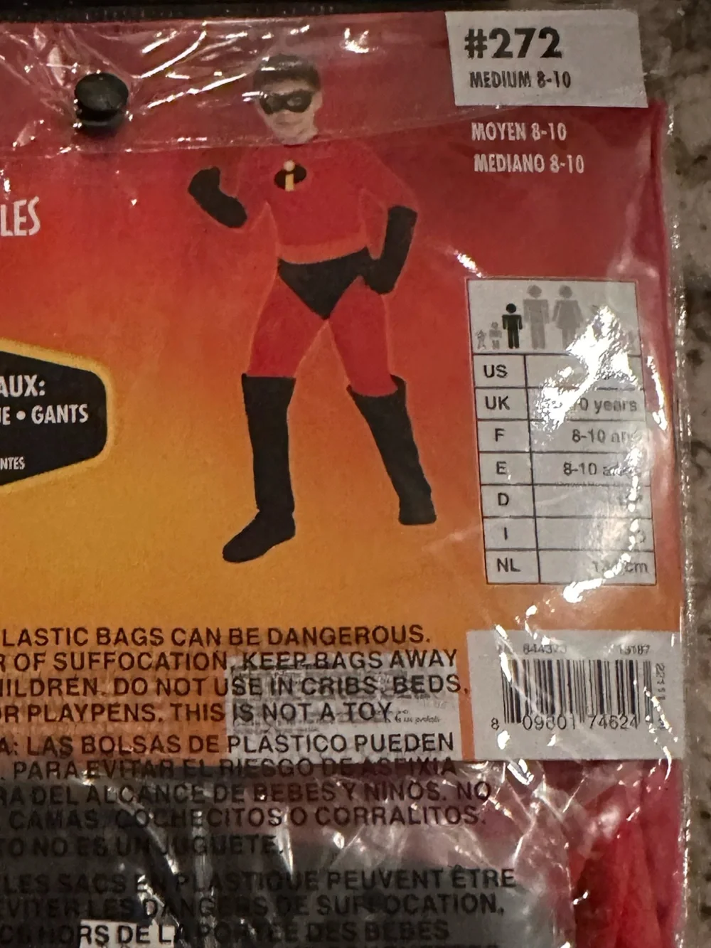 The Incredibles Red Kids Costume - Medium (8-10) NWT - Picture 4 of 6